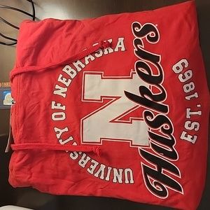 Nebraska Women's Hooded Long Sleeve T-shirt with Thumb Holes Red Size 3X NWT
